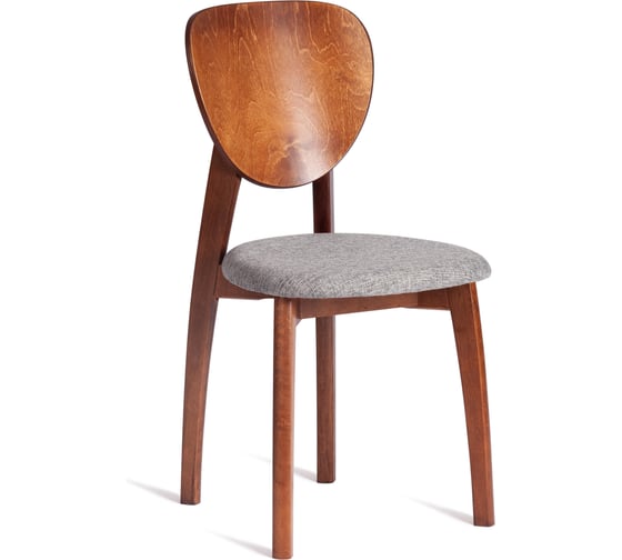 Стул 2 шт TetChair DIAMANTE мягкое сидение, бук, 42x42x85 см, коричневый, ткань wool dimgrey, серый 20564