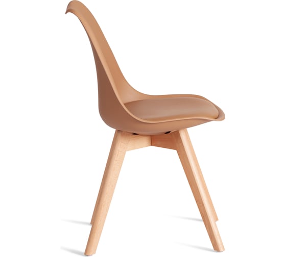 Стул TetChair TULIP (mod. 73-1) 1 шт. в упаковке, дерево/пластик/экокожа, 47,5x55x80 см, Бежевый (Latte) 21406