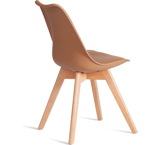 Стул TetChair TULIP (mod. 73-1) 1 шт. в упаковке, дерево/пластик/экокожа, 47,5x55x80 см, Бежевый (Latte) 21406