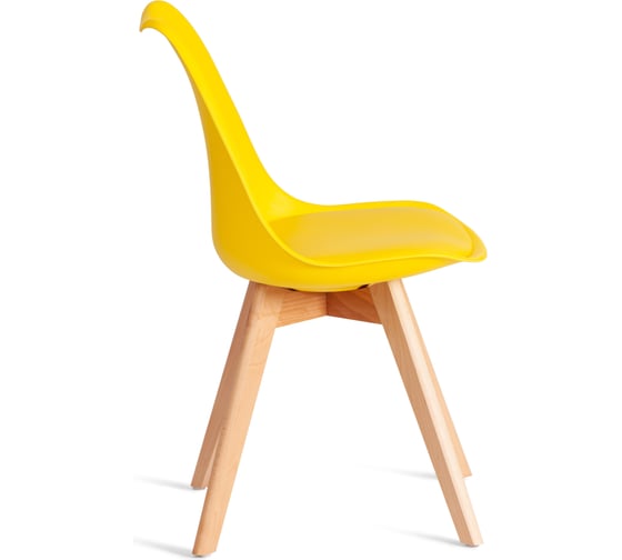 Стул TetChair TULIP (mod. 73-1) 1 шт. в упаковке, дерево/пластик/экокожа, 47,5x55x80 см, Желтый (Yellow) 21407