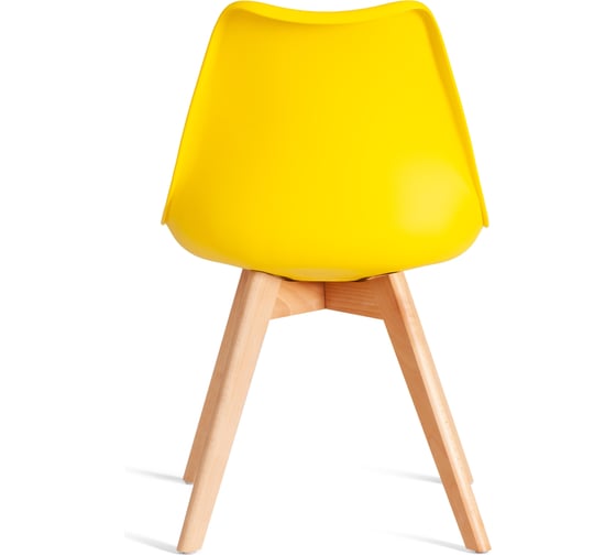 Стул TetChair TULIP (mod. 73-1) 1 шт. в упаковке, дерево/пластик/экокожа, 47,5x55x80 см, Желтый (Yellow) 21407