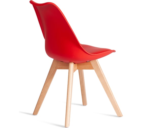 Стул TetChair TULIP (mod. 73-1) 1 шт. в упаковке, дерево/пластик/экокожа, 47,5x55x80 см, Красный (Red) 21408