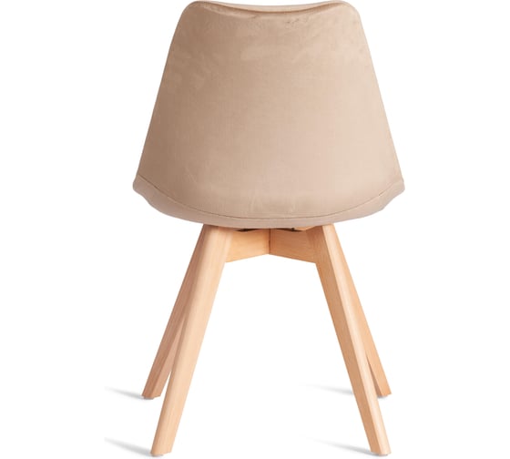 Стул TetChair TULIP SOFT (mod. 053V) 1 шт. в упаковке, дерево/пластик/вельвет, 49,5x54,5x84 см, Бежевый (HLR 12)/натуральный 21410
