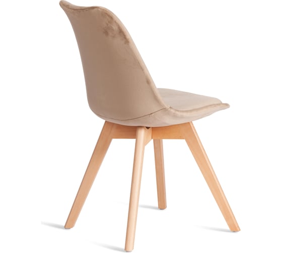 Стул TetChair TULIP SOFT (mod. 053V) 1 шт. в упаковке, дерево/пластик/вельвет, 49,5x54,5x84 см, Бежевый (HLR 12)/натуральный 21410