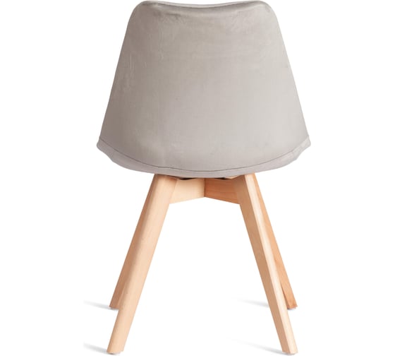 Стул TetChair TULIP SOFT (mod. 053V) 1 шт. в упаковке, дерево/пластик/вельвет, 49,5x54,5x84 см, Светло-серый (HLR 39)/натуральный 21411