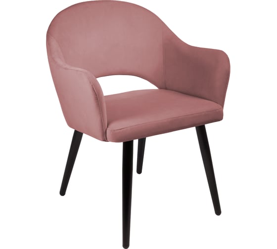 Кресло Алвест AV 301 ткань Sirius dusty rose, опора К2, черный глянец AV 301-Sdr-08