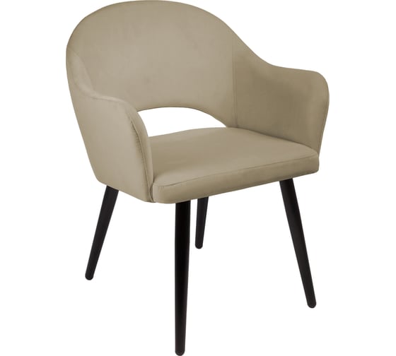 Кресло Алвест AV 301 ткань Sirius latte, опора К2, черный глянец AV 301-Sl-08 1