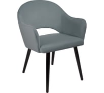 Кресло Алвест AV 301 ткань Sirius grey, опора К2, черный глянец AV 301-Sgr-08