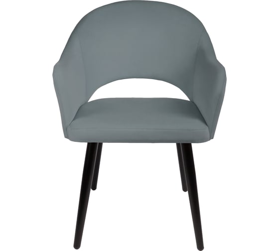 Кресло Алвест AV 301 ткань Sirius grey, опора К2, черный глянец AV 301-Sgr-08