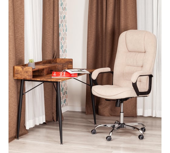 Кресло TetChair СН9944 (22) хром флок, бежевый, 7 21161