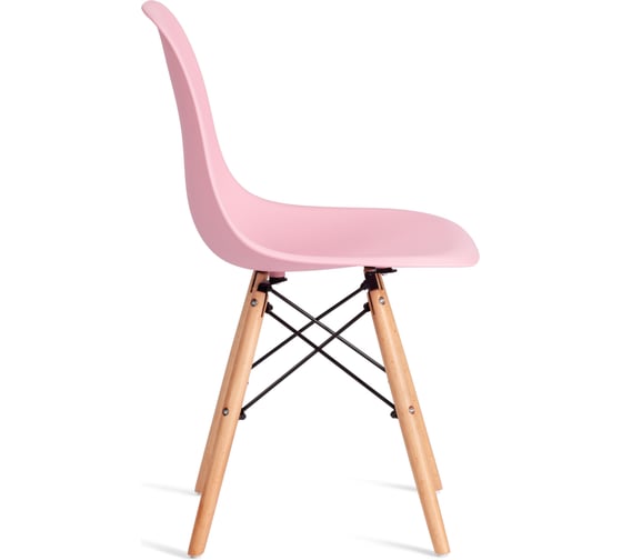 Стул TetChair CINDY (EAMES) (mod. 1801) 4 шт., дерево бук/металл/сиденье пластик, 45x51x82 см, Light pink (светло-розовый) 20655