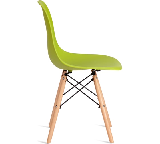 Стул TetChair CINDY (EAMES) (mod. 1801) 4 шт., дерево бук/металл/сиденье пластик, 45x51x82 см, Olive (оливковый) 20659