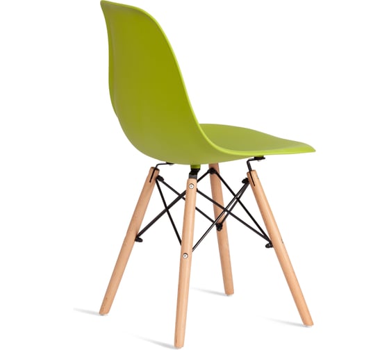 Стул TetChair CINDY (EAMES) (mod. 1801) 4 шт., дерево бук/металл/сиденье пластик, 45x51x82 см, Olive (оливковый) 20659