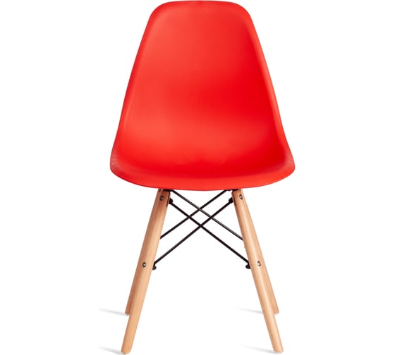 Стул TetChair CINDY (EAMES) (mod. 1801) 4 шт., дерево бук/металл/сиденье пластик, 45x51x82 см, Red (красный) 20658