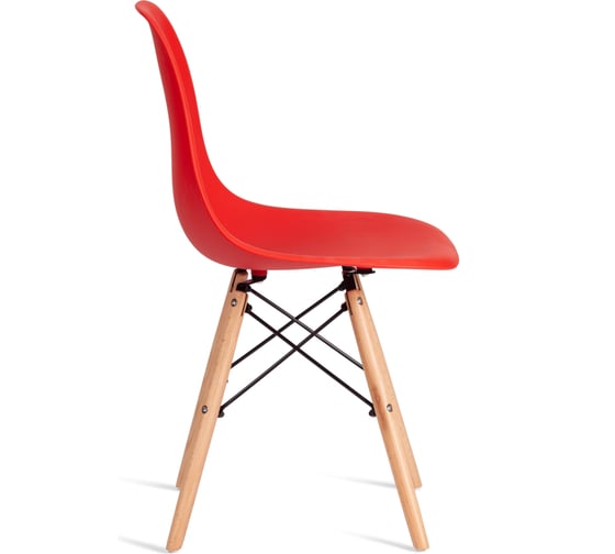 Стул TetChair CINDY (EAMES) (mod. 1801) 4 шт., дерево бук/металл/сиденье пластик, 45x51x82 см, Red (красный) 20658