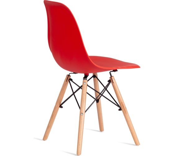 Стул TetChair CINDY (EAMES) (mod. 1801) 4 шт., дерево бук/металл/сиденье пластик, 45x51x82 см, Red (красный) 20658