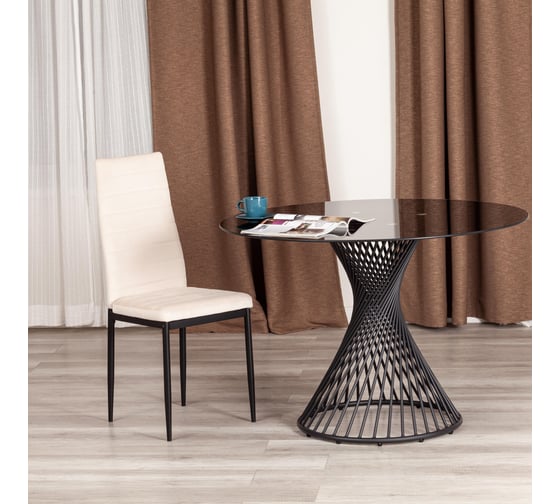 Стул TetChair Easy (mod. 24-1) 4 шт., металл, вельвет, 49x41x98 см, light beige (светло-бежевый) HLR2 / черный 20547