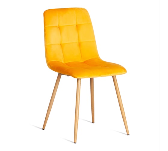 Стул TetChair CHILLY (mod. 7094-1)  1 шт. в упаковке, вельвет/металл, 44,5x52,5x86 см, yellow (желтый) HLR41 / натуральный 21431