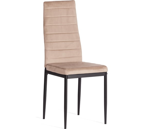 Стул TetChair Easy (mod. 24-1)  1 шт. в упаковке, металл, вельвет, 49x41x98 см, Beige (бежевый) HLR8 / черный 21354 1