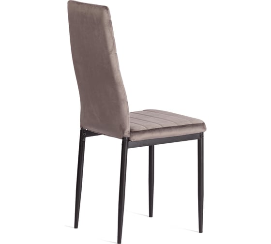 Стул TetChair Easy (mod. 24-1)  1 шт. в упаковке, металл, вельвет, 49x41x98 см, Dark grey (темно-серый) HLR24 / черный 21355