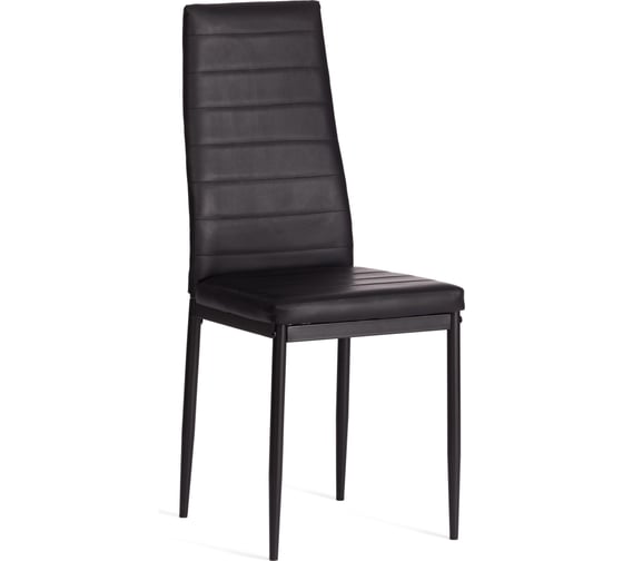 Стул TetChair Easy (mod. 24-1)  1 шт. в упаковке, металл, экокожа, 49x41x98 см, Black (Черный) / Black (Черный) 21358 1