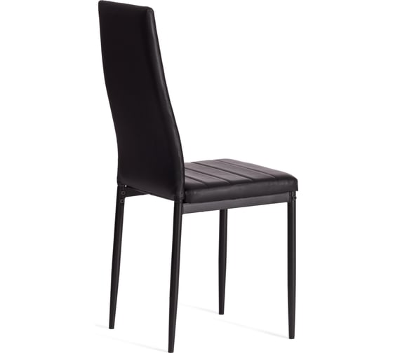 Стул TetChair Easy (mod. 24-1)  1 шт. в упаковке, металл, экокожа, 49x41x98 см, Black (Черный) / Black (Черный) 21358