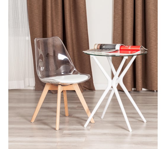 Стул TetChair TULIP (mod. 73-1) 4 шт, дерево/пластик/экокожа, 47,5x55x80 см, Прозрачный (Transparent) 21123