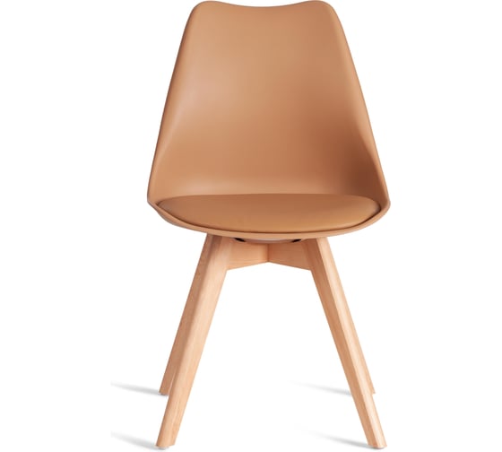 Стул TetChair TULIP (mod. 73-1) 4 шт, дерево/пластик/экокожа, 47,5x55x80 см, Бежевый (Latte) 21122