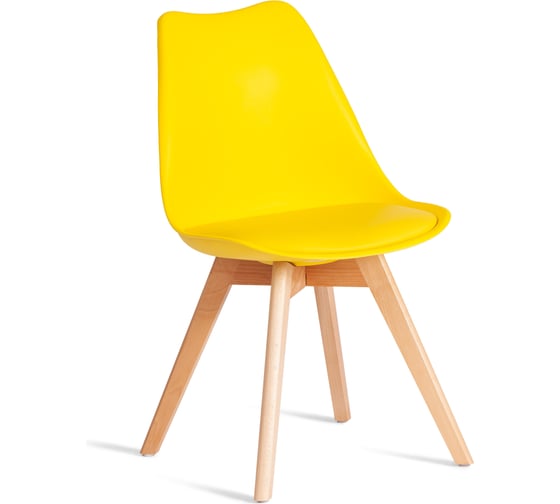 Стул TetChair TULIP (mod. 73-1) 4 шт, дерево/пластик/экокожа, 47,5x55x80 см, Желтый (Yellow) 21120