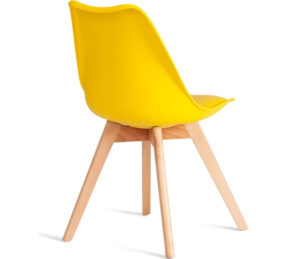 Стул TetChair TULIP (mod. 73-1) 4 шт, дерево/пластик/экокожа, 47,5x55x80 см, Желтый (Yellow) 21120