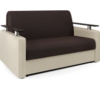 Диван-кровать Шарм 100 рогожка шоколад и экокожа беж 33070309