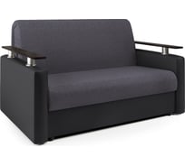 Диван-кровать Шарм 120 серая рогожка и черная экокожа 33070343