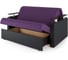 Диван-кровать Шарм 120 фиолетовая рогожка и черная экокожа 33070344 5