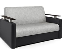 Диван-кровать Шарм 140 экокожа черная и серый шенилл 33070363