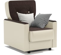 Кресло для отдыха Шарм Классика Д шоколадная рогожка, и экокожа, бежевый 170522353