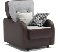 Кресло для отдыха Шарм Классика В серый шенилл и экокожа, шоколад 170522364