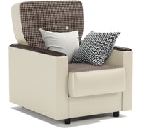 Кресло для отдыха Шарм Классика Д Корфу коричневый и экокожа, бежевый 170522350