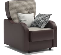 Кресло для отдыха Шарм Классика В Корфу бежевый и экокожа, шоколад 170522363