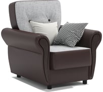 Кресло для отдыха Шарм Классика М серый шенилл и экокожа, шоколад 170522360