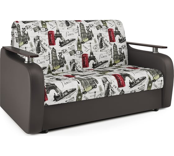 Диван аккордеон Шарм Гранд Д 120 велюр Париж и экокожа шоколад 33070390 1