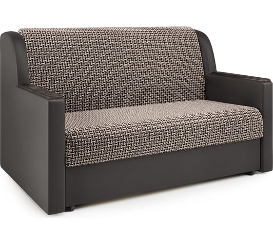 Диван-кровать Шарм Аккорд Д 120 Корфу коричневый и экокожа шоколад 33070043 1