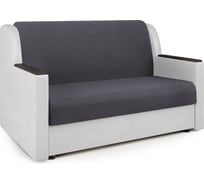 Диван-кровать Шарм Аккорд Д 100 серая рогожка и экокожа белая 33070030