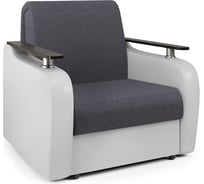 Кресло-кровать Шарм Гранд Д 70 серая рогожка и экокожа белая 170522132