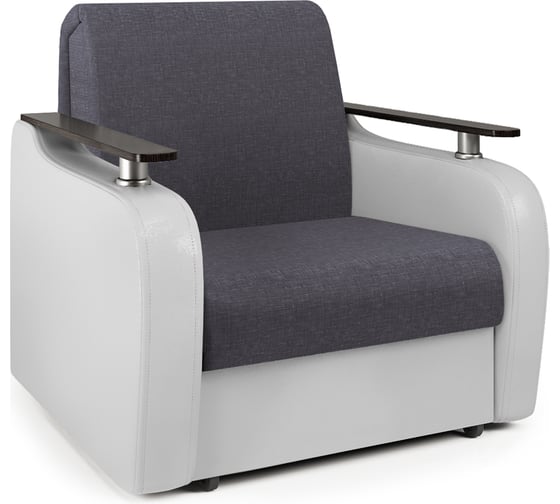 Кресло-кровать Шарм Гранд Д 80 серая рогожка и экокожа белая 170522156 1