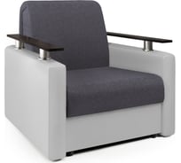 Кресло-кровать Шарм 80 серая рогожка и экокожа белая 170522309