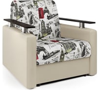 Кресло-кровать Шарм велюр Париж и экокожа беж 33070680