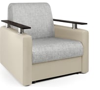 Кресло-кровать Шарм 80 экокожа беж и серый шенилл 170522313