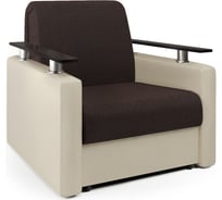 Кресло-кровать Шарм 80 рогожка шоколад и экокожа беж 170522306