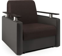 Кресло-кровать Шарм 90 рогожка шоколад и экокожа шоколад 170522331