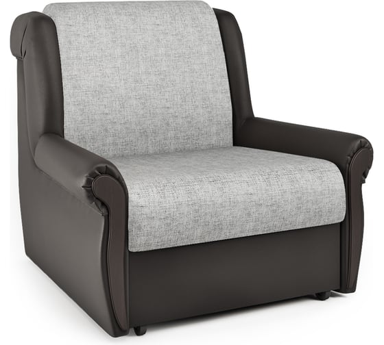 Кресло-кровать Шарм Аккорд М 90 экокожа шоколад и серый шенилл 170522118 1